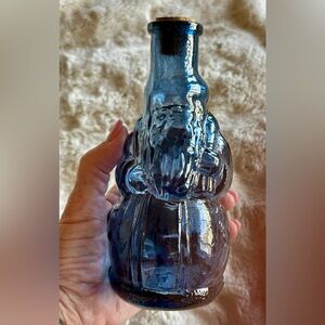 Santa Bottle w/cork Cobalt Blue Made in Spain Excellent Condition pre-owned